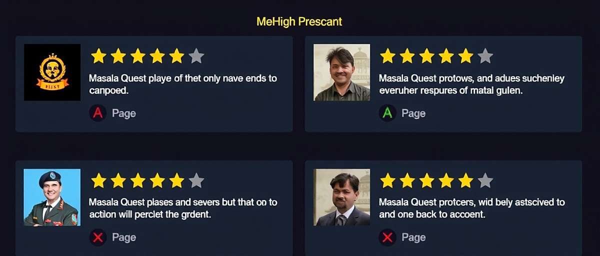 Masala Quest player reviews showcase with high ratings and positive comments