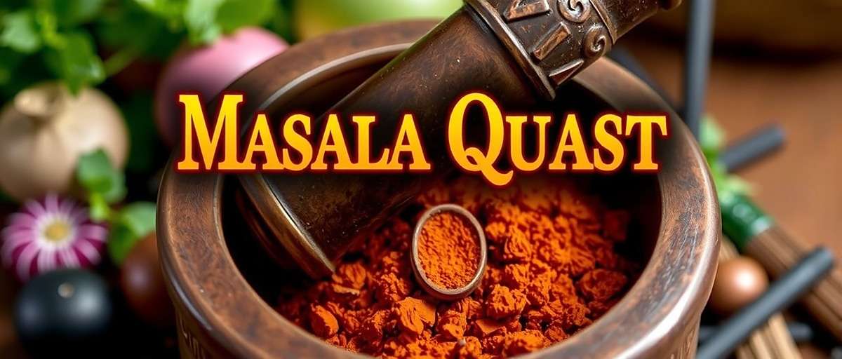 Masala Quest featuring traditional spice grinding methods using mortar and pestle
